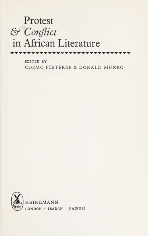 Protest and Conflict in African Literature - Cosmo Pieterse