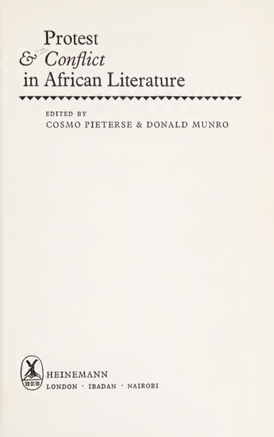 Protest and Conflict in African Literature - Cosmo Pieterse